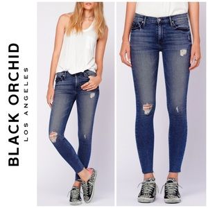 Black Orchid Denim, Noah Ankle Fray Skinny Jeans, 28